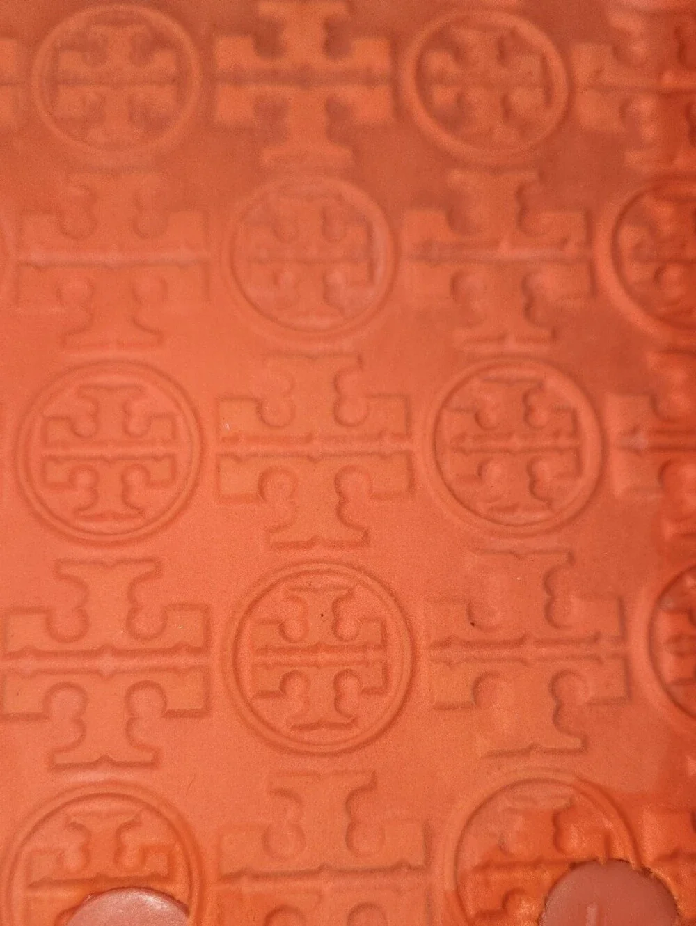 Tory Burch Coral Orange Logo Rubber Flip Flop Sandals